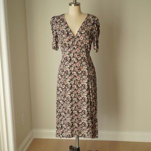 Abercrombie & Fitch Floral Midi Dress with Open Back - Size Medium